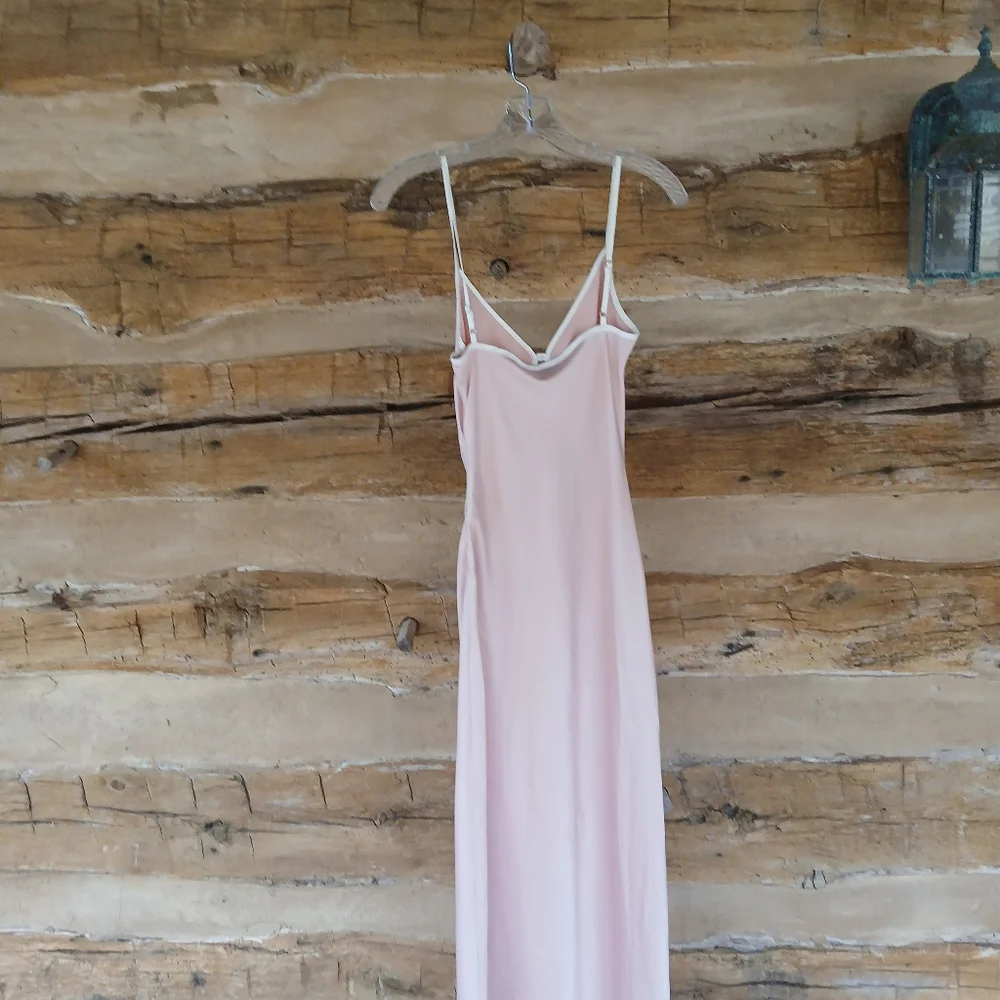 Princess Polly Pink V Neck Maxi Slip Dress Size 2 - Picture 5 of 9